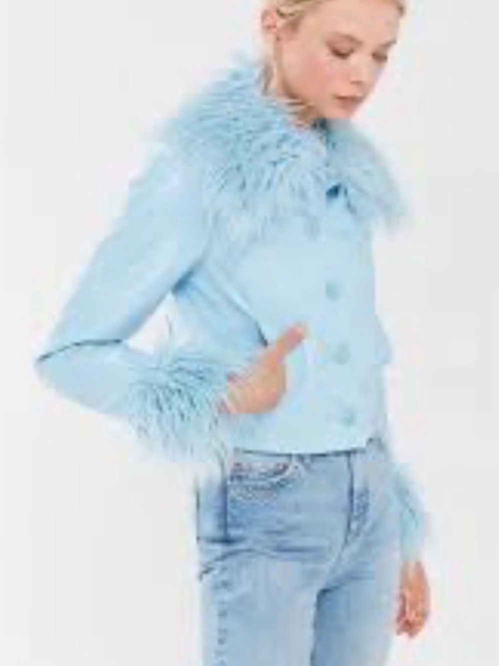 Title Y2K Urban Outfitters Baby Blue Faux Fur Jacket